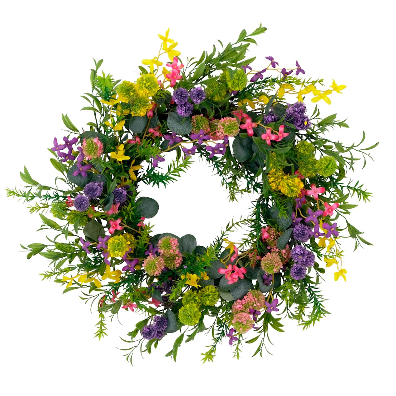 30'' Multicolored Eucalyptus Floral Spring Wreath